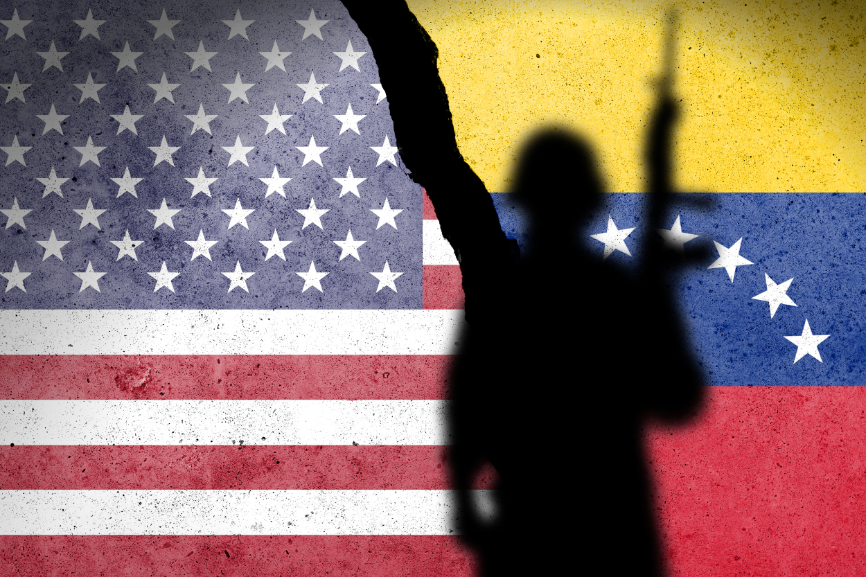 America and Venezuela's flag