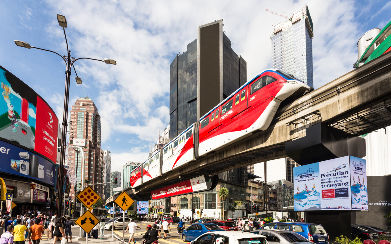 Busy street in Kuala Lumpur (Malaysia)