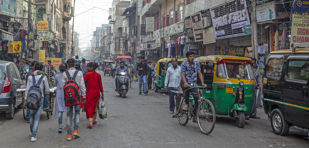 A busy street in India