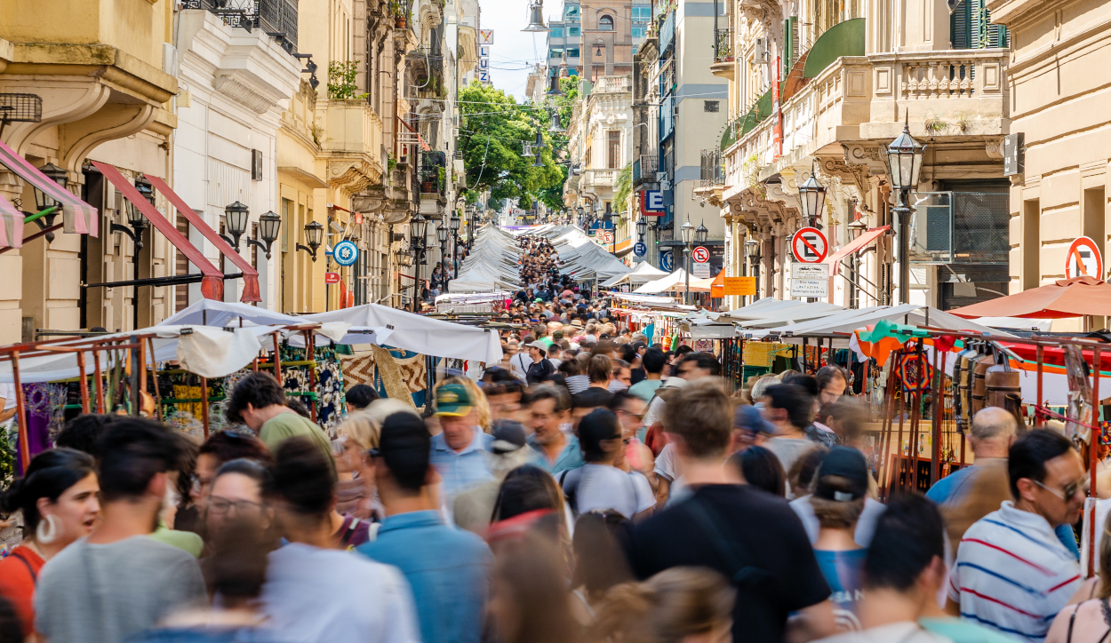 A busy street in Buenos Aires