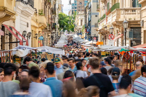 A busy street in Buenos Aires